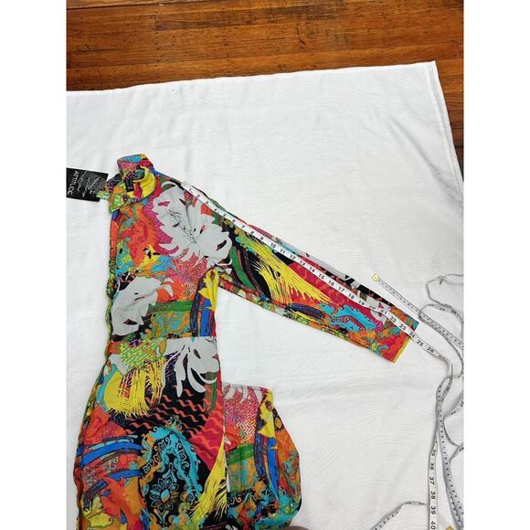 Attitudes by Renee Multicolor Long Sleeve Button Down Midi Dress with Pockets - Picture 6 of 8